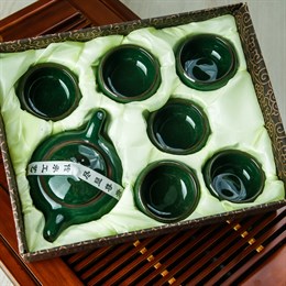 набор # 2 (чайник, 6 пиал), темно-зеленый - фото 5113